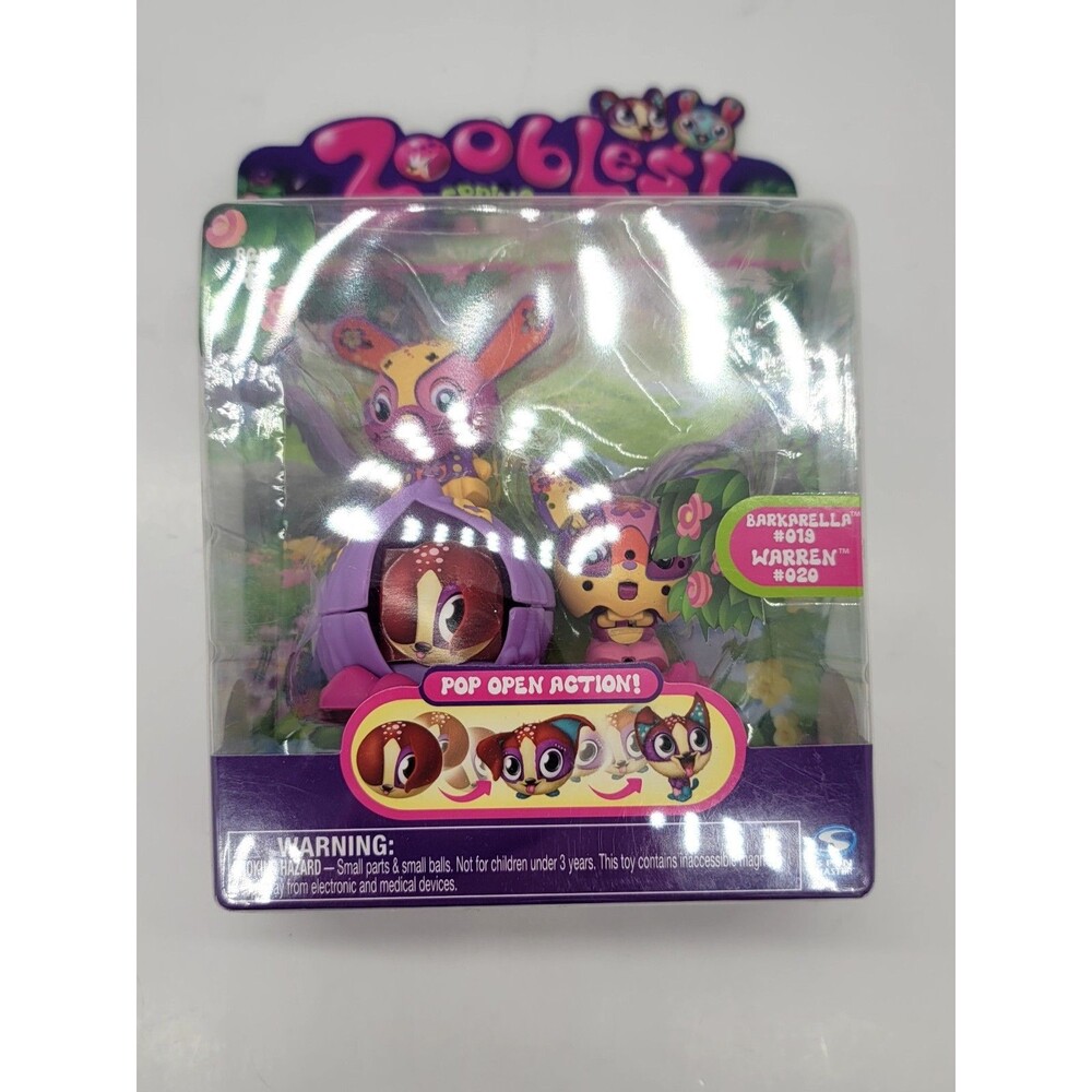 Zoobles Toy Spring to life collection Barkarella & Warren #019 & 020 New in Box